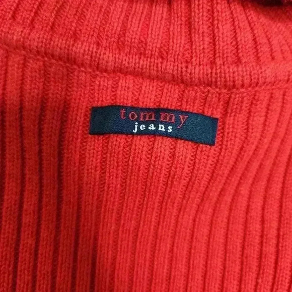 Tommy Hilfiger Tommy Jeans Womens Classic Knit Logo Turtleneck Sweater Sz Large - Picture 5 of 6